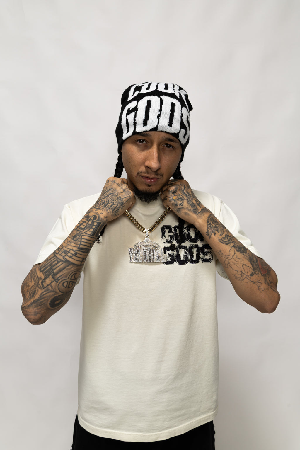Cook Gods Knit Beanie With Graphic Design
