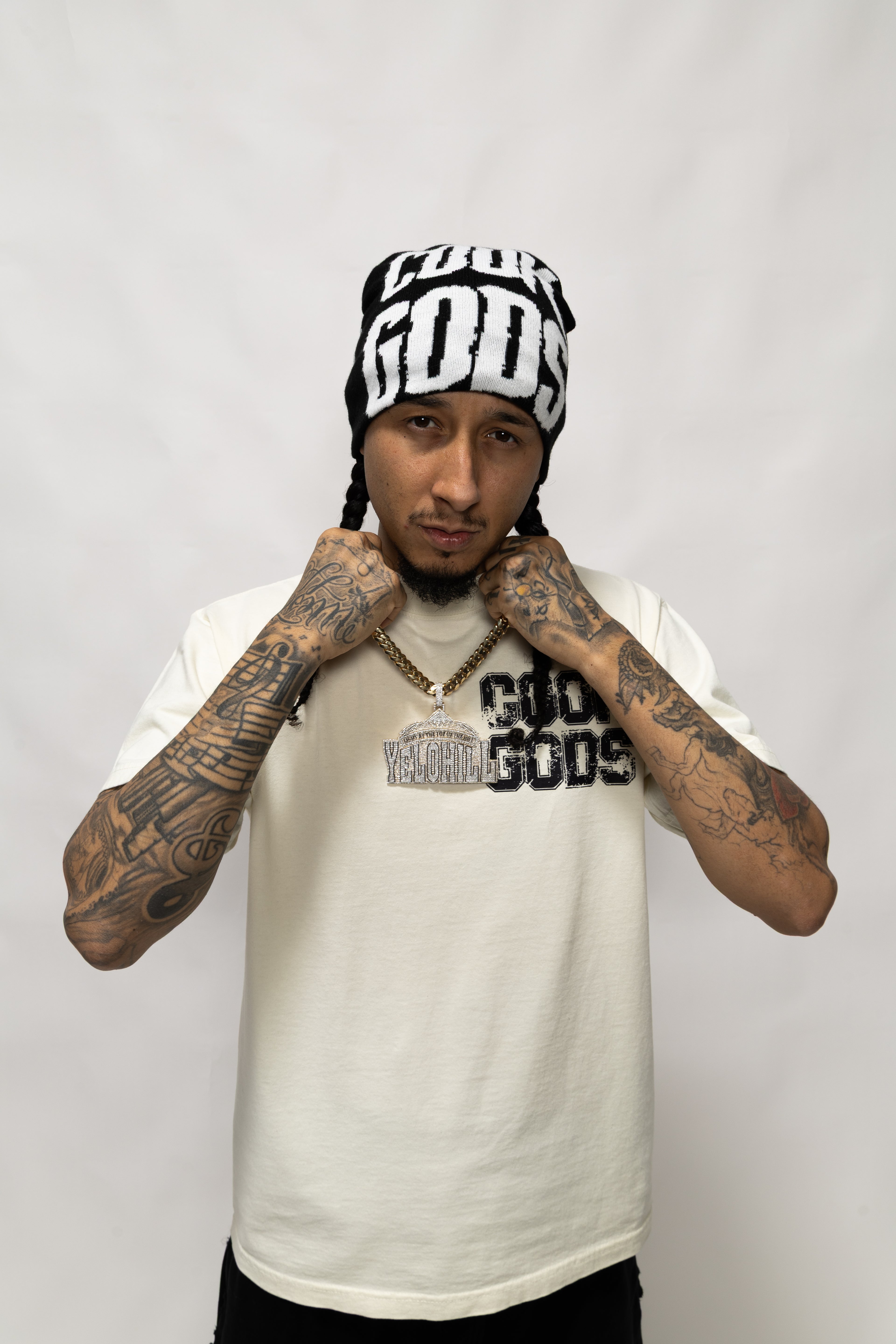 Cook Gods Knit Beanie With Graphic Design