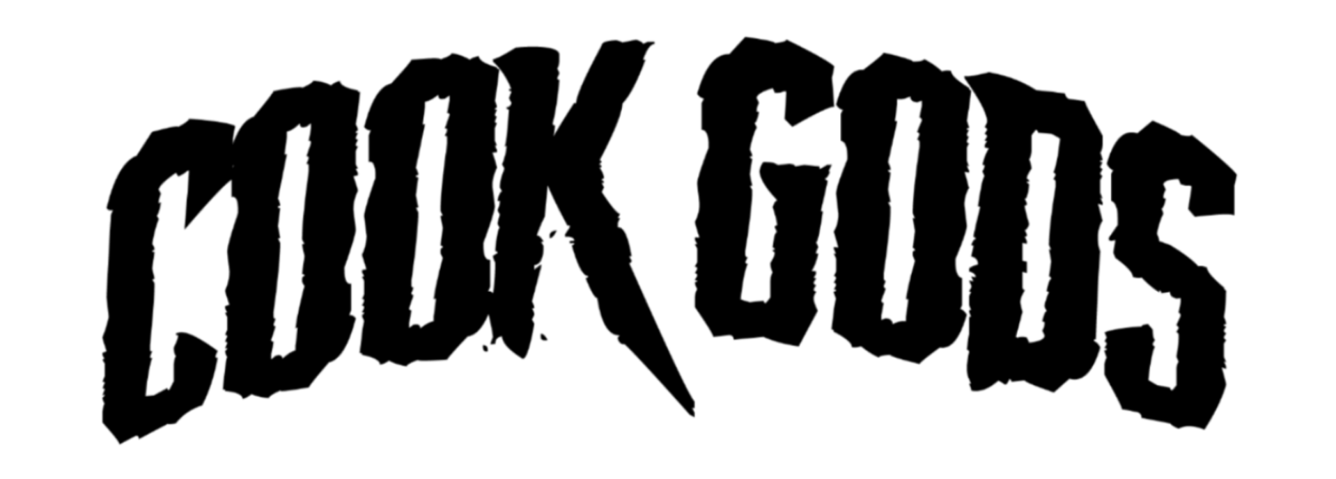 Black 'COOK GODS' text on a white background