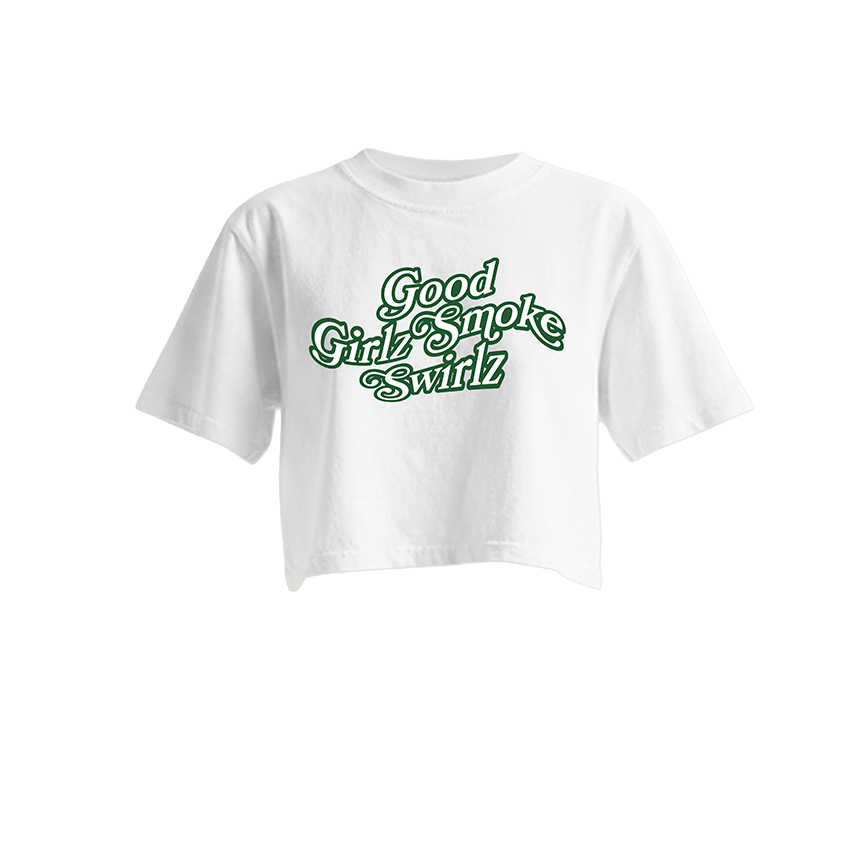Good Girlz Smoke Swirlz Crop White T-Shirt